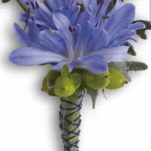 Bold & Blue Boutonniere